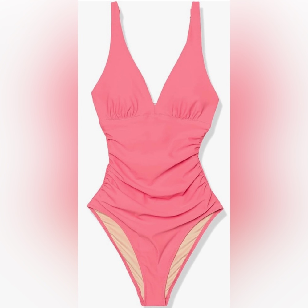 🆕 NWT AMAZON ESSENTIALS CORAL PINK BATHING SUIT (2) - Picture 7 of 9